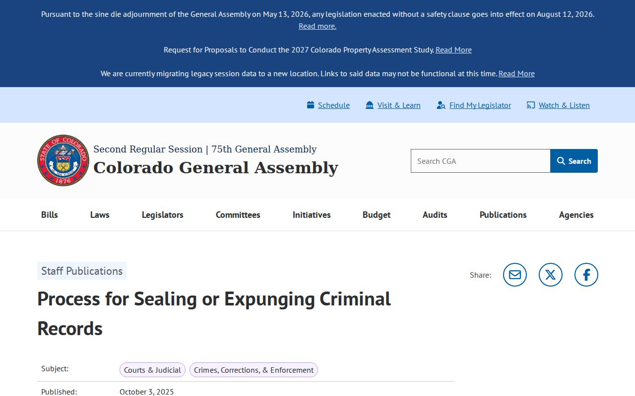 Las Animas County criminal docket sealing and expungement overview